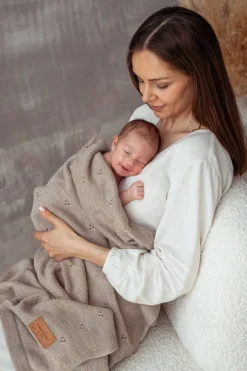 Kocyk merino całoroczny Meri Ciemny Beż