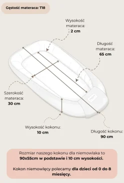 Kokon niemowlęcy 0-6 mies. Velvet Ciepły Beż