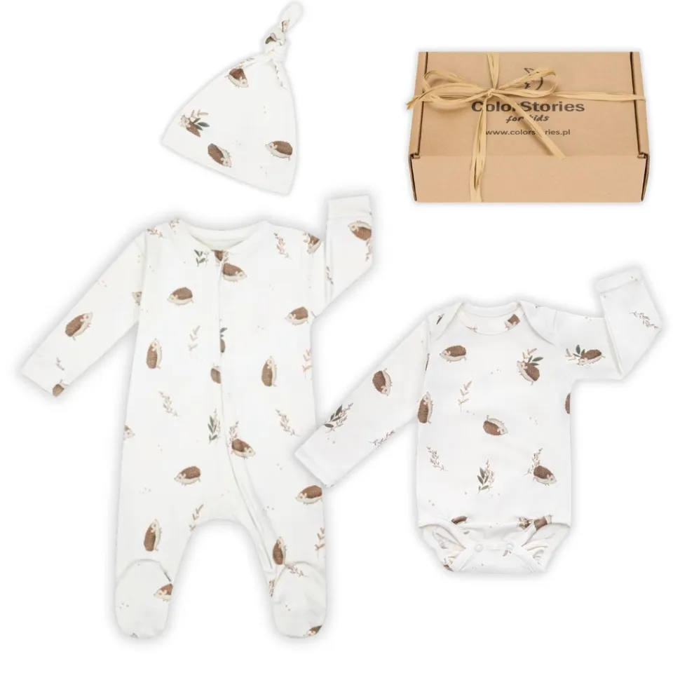 Komplet niemowlęcy 62 cm Forest Brother body + śpioszki + czapeczka