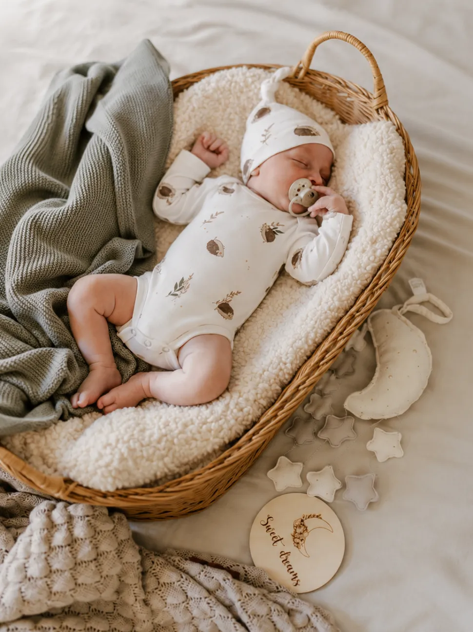 Komplet niemowlęcy 62 cm Forest Brother body + śpioszki + czapeczka