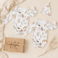 Komplet niemowlęcy 62 cm Forest Friends body 2 szt. + czapeczka