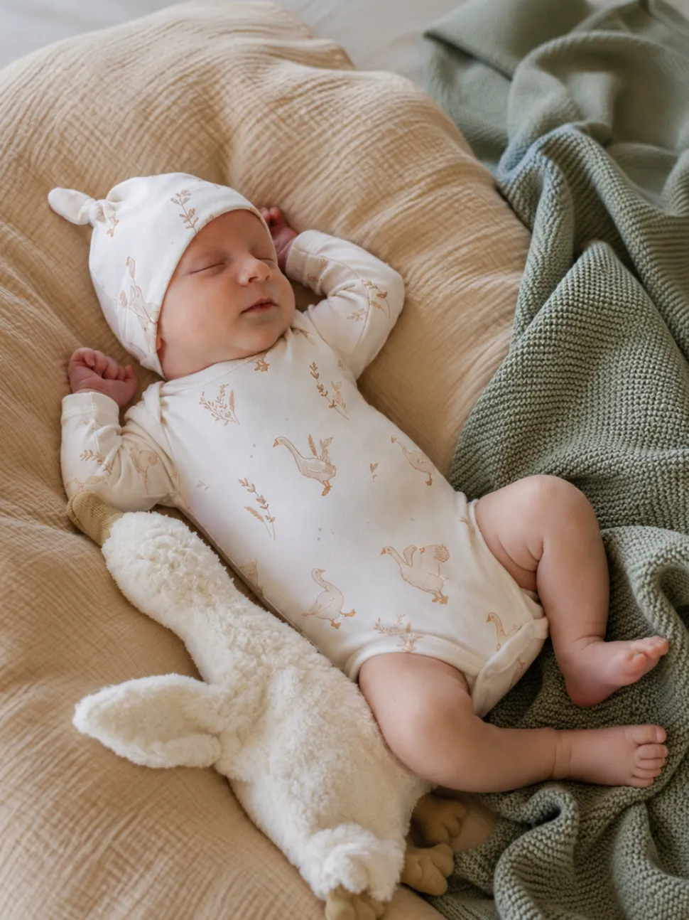 Komplet niemowlęcy 62 cm Happy Goose body + śpioszki + czapeczka
