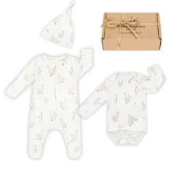 Komplet niemowlęcy 62 cm Happy Goose body + śpioszki + czapeczka