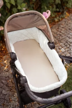 Prześcieradło do gondoli 84×45 cm 2-pak Beż i Białe