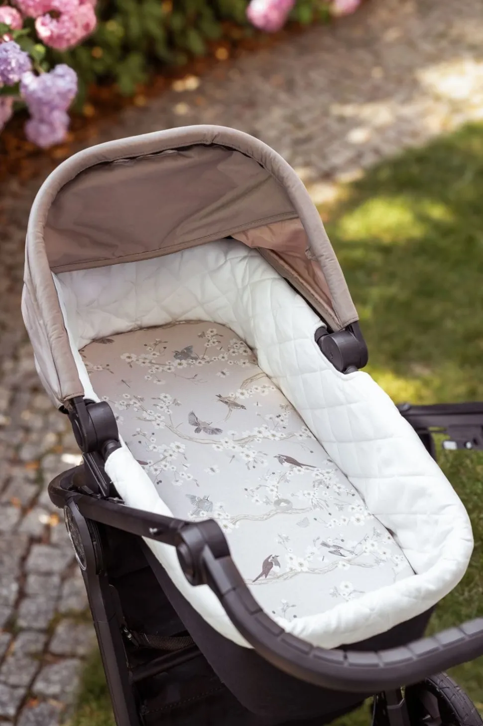 Prześcieradło do gondoli 84×45 cm 2-pak Beż i Birdsong