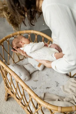 Prześcieradło do gondoli 84×45 cm 2-pak Beż i Birdsong