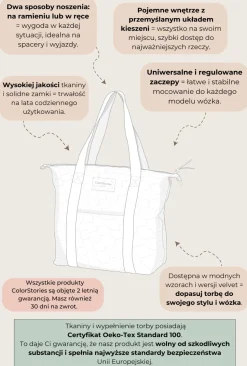 Torba do wózka M Velvet Ciepły beż